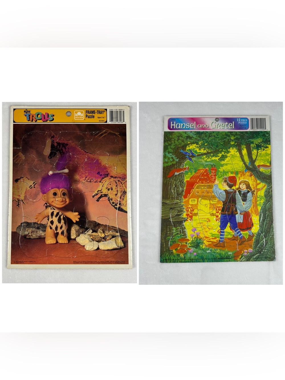 Vintage 12-Piece Kids Puzzles - Trolls and Hansel and Gretel
